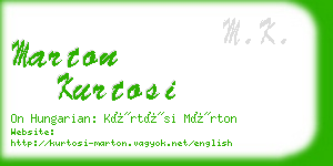 marton kurtosi business card